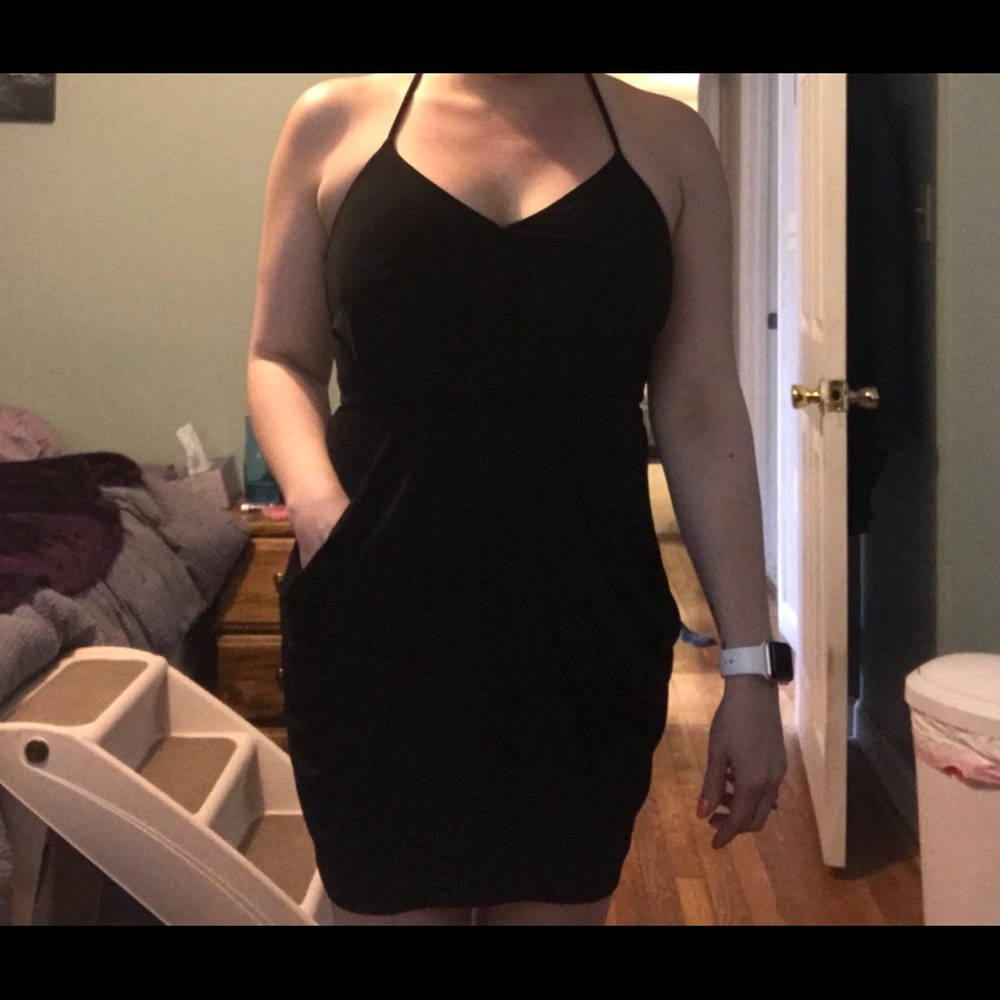 BCBG black cocktail dress. Only worn once.